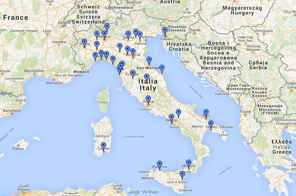 Italian customers map